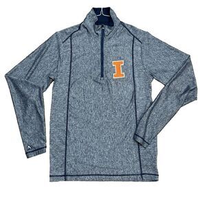 Antigua Men's S University of Illinois 1/4 Zip Pullover Illini UofI *READ*